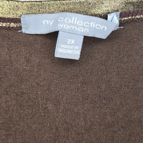 NY Collection Gold Metallic Sleeveless Top, Size 2X – Party Top, NWT [0196] - Picture 6 of 7